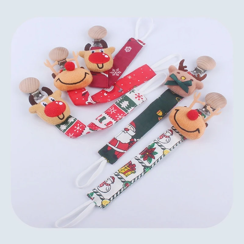 

Handmade Baby Pacifier Clip Chain Cotton Cartoon Country Style Pacifier Holder Dummy Clips Baby Christmas Gift