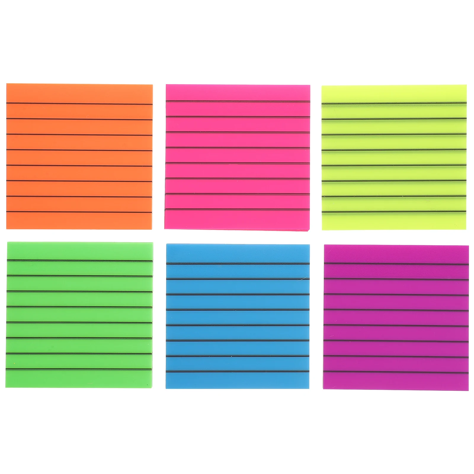 6Set Strip Baca Warna-warni Penanda Halaman Fluoresensi Transparan Strip Sorot Profesional Stiker Catatan Kantor Sekolah