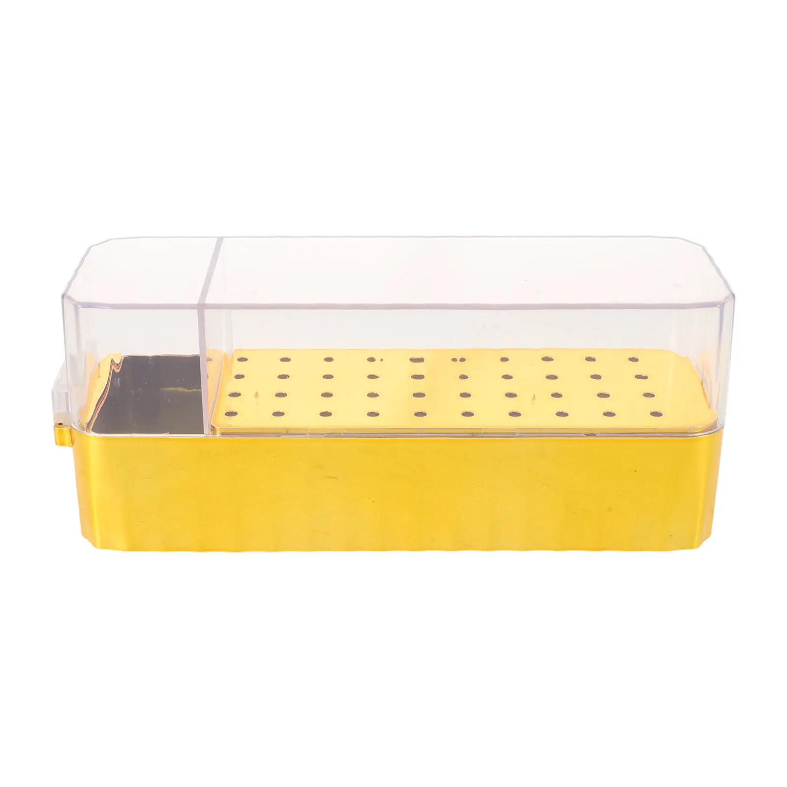 Manicure Drill Bit Storage Box 40-Slot Clear Acrylic Dust-Proof Organizer Case for Nail Grinding Heads Grinder Discs Salon Home