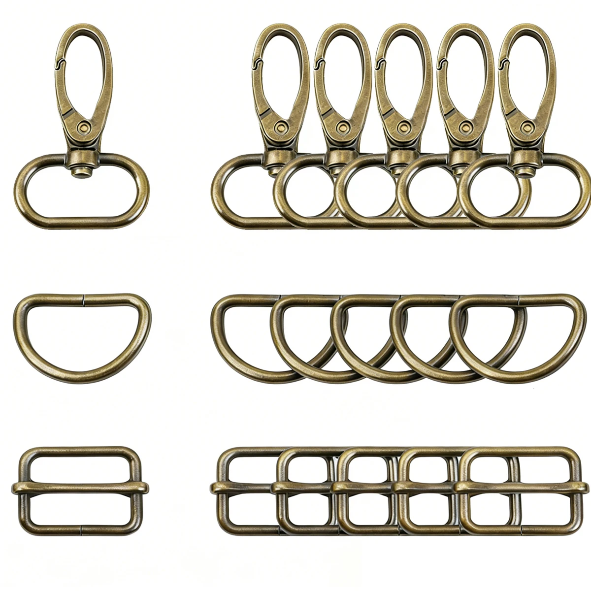 30 Drehverschlüsse mit D-Ringen, 1-Zoll-Karabinerverschluss mit Schiebeschnalle, zur Herstellung von Handtaschenriemen und Hundehalsbändern für DIY-Bastelarbeiten