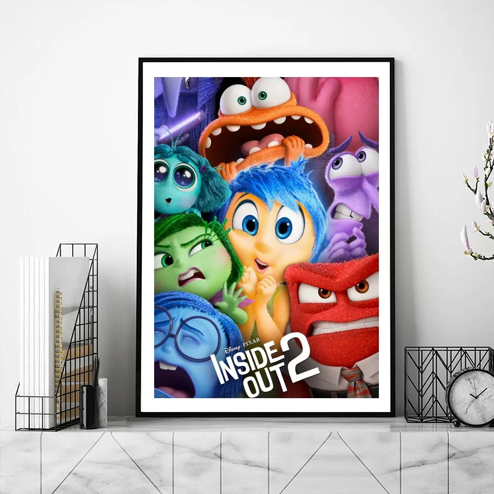 MINISO Inside Out 2 Movie Poster Gallery Prints Self Adhesive Home Decor Decoration Wall Decals Living Room Sticker