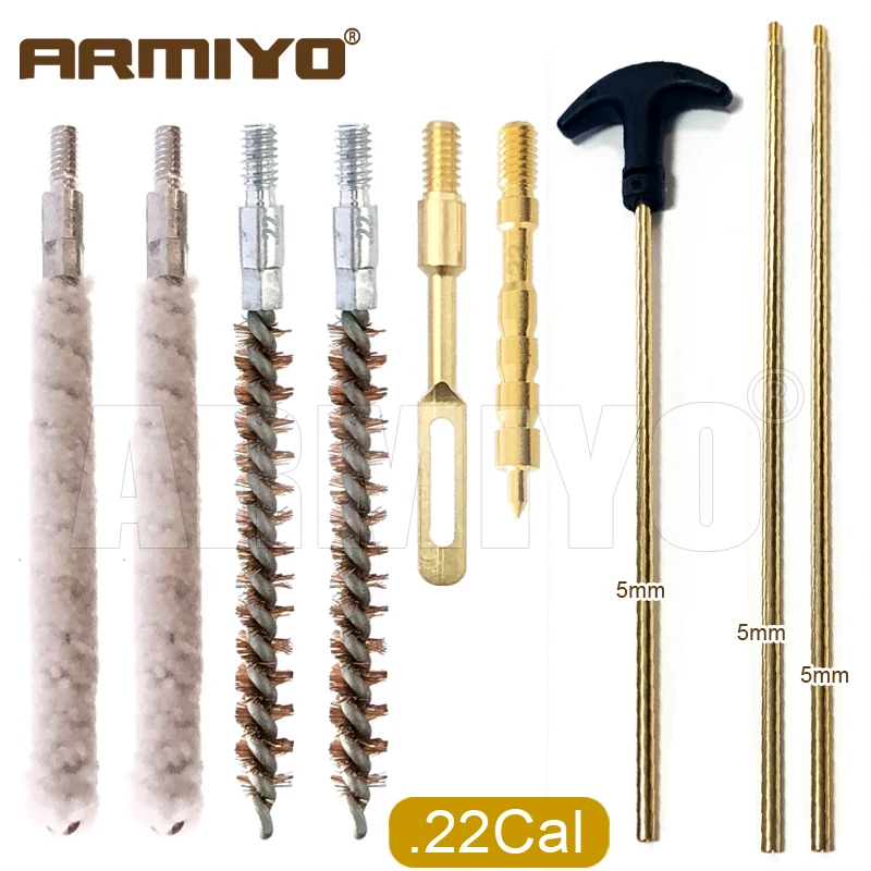 Armiyo 4,5 mm bis 18,5 mm Bürstenmop-Zughalter, Speerspitze, Schlauch, Hartrohr, Ölungs- und Reinigungsset für die Jagd mit 720 mm Stange – Detail 3