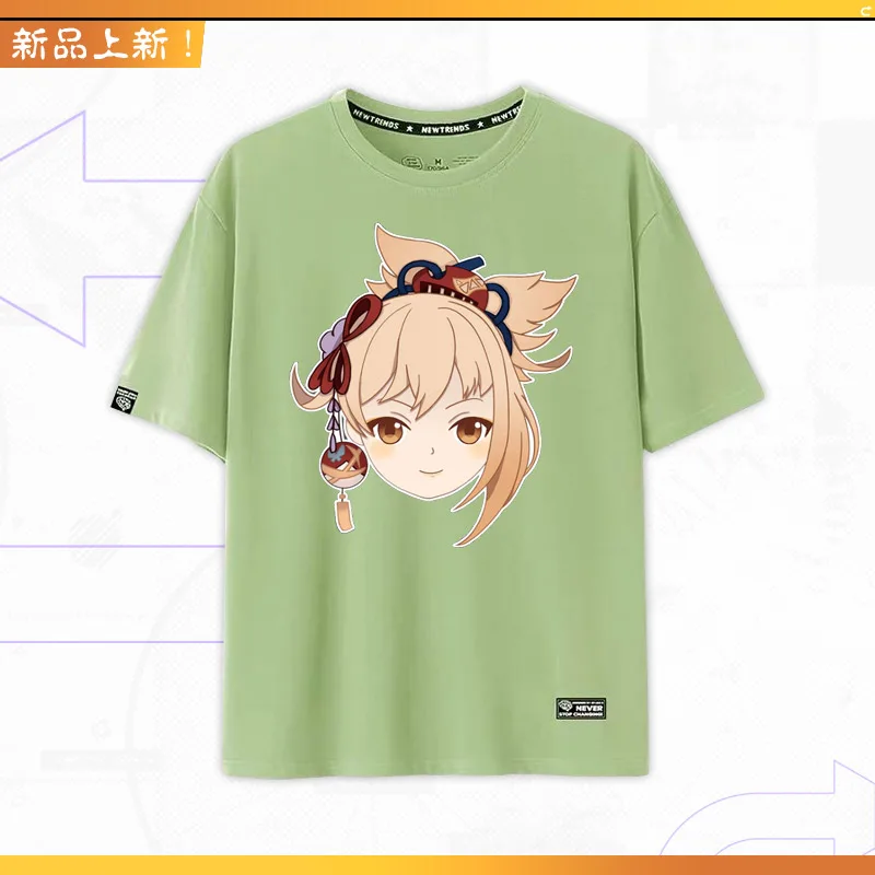 Genshin Impact Yoimiya Anime Print T-Shirt Männer Vintage Kurzarm Harajuku Grafik T-Shirt Paar T-Shirt