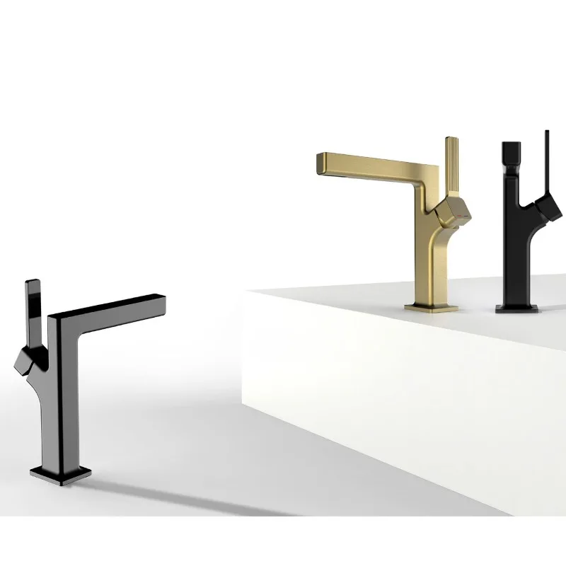 Basin Faucets Black/Chrome/Gray/Gold Basin Waterfall Hot & Cold Water Faucet Household Basin Copper Taps Bathroom Accessories