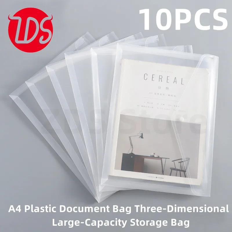 Bolsa de documentos impermeable con botón de plástico A4 10 piezas