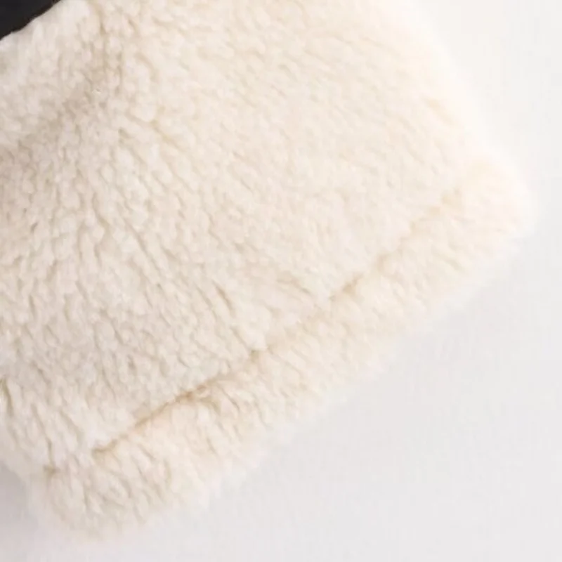 الفراء الاصطناعي بو الجلود تصميم معطف طويل الأكمام سترة المرأة شتاء دافئ شيك القمم ملابس خارجية نمط قاطرة