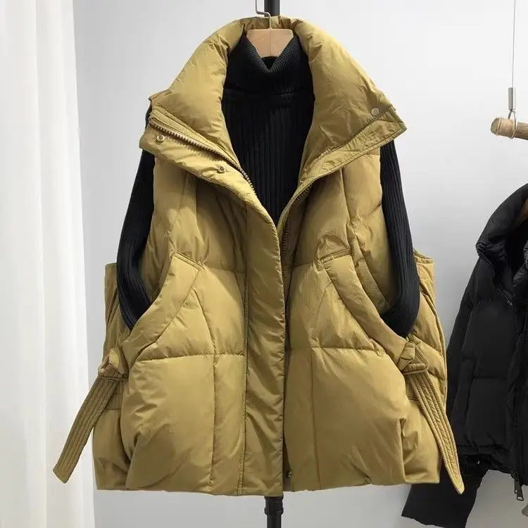 Women's Puffer Vest Fall Casual Stand Collar Lightweight Bodywarm Sleeveless Zip Up Padded Jackets Outerwear Padded Coat Women