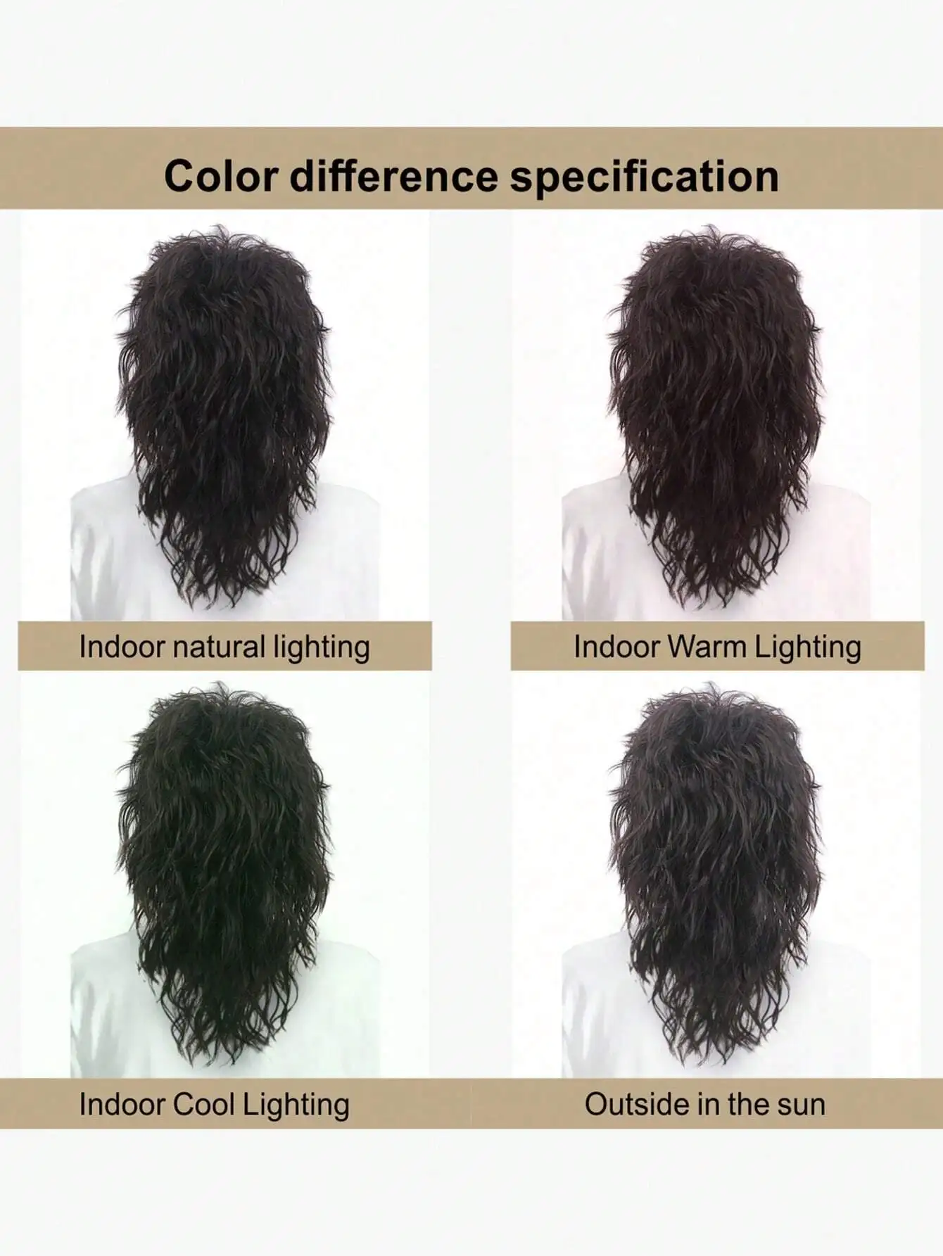 

Парик-маллет 1980-х годов с челкой, повязкой на голову и солнцезащитными очками, длинный пушистый коричневый парик в стиле 70-х, диско-парик для мужчин, для вечеринок в стиле хиппи и рок, термостойкий.