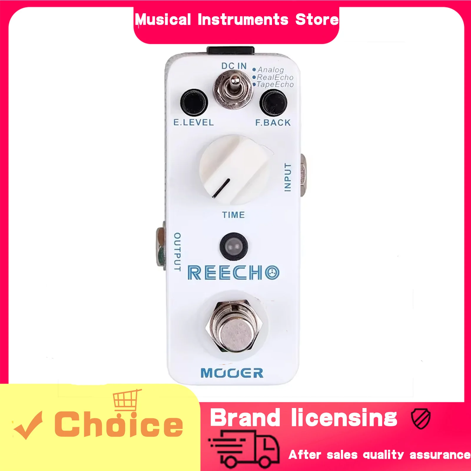 

MOOER Guitar Effect Pedal Reecho Digital Delay Effects True Bypass 3 Delay Modes(Analog/Real Echo/Tape Echo) Guitar Accessories