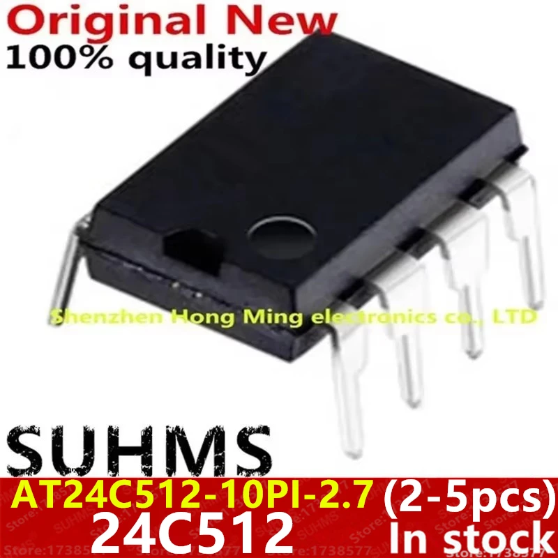 (2-5piece)100% New AT24C512-10PI-2.7 AT24C512 24C512 DIP-8 Chips