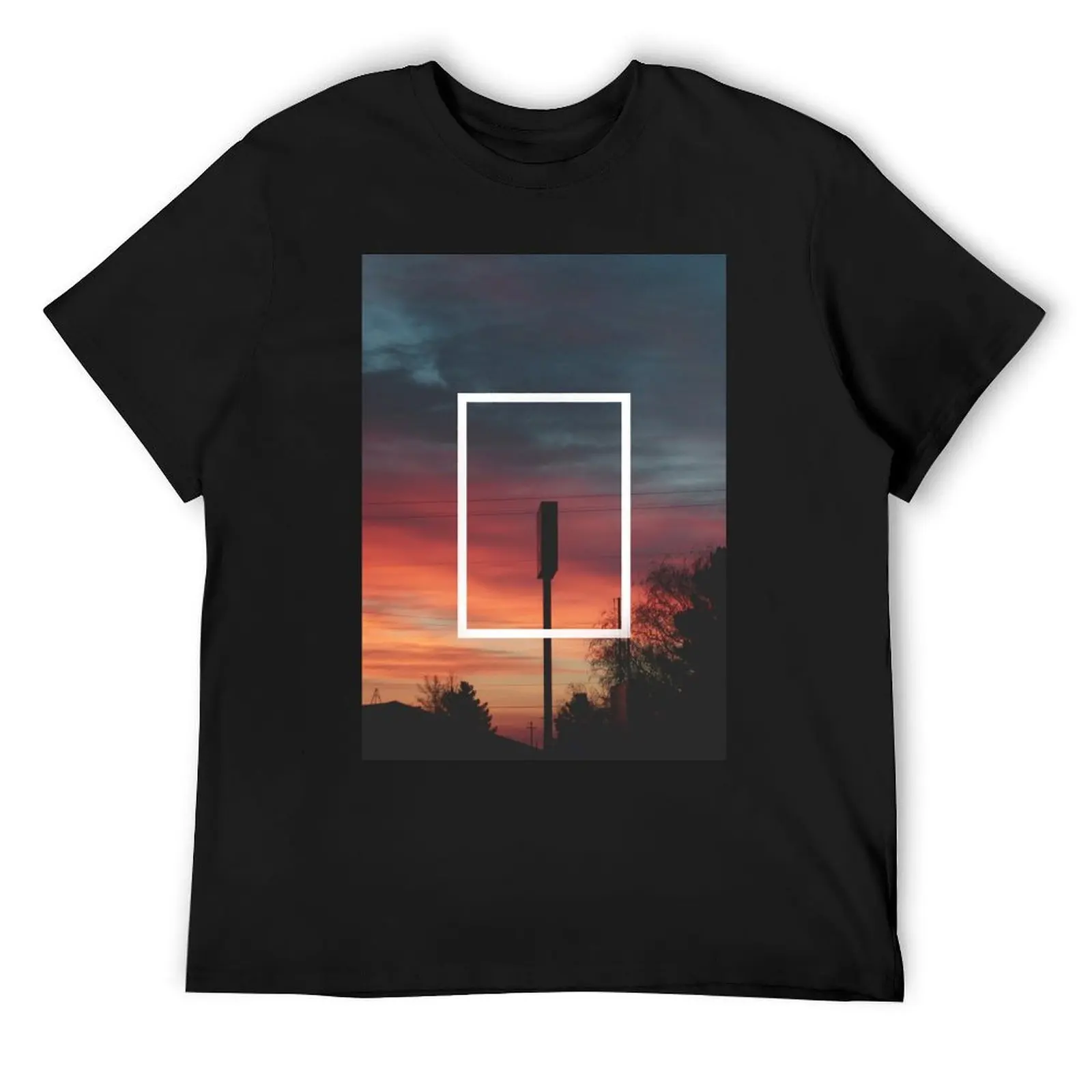 Sunset The 1975 Rectangle T-Shirt plain graphic t shirts basketball graphic tees quick-drying Men's clothing