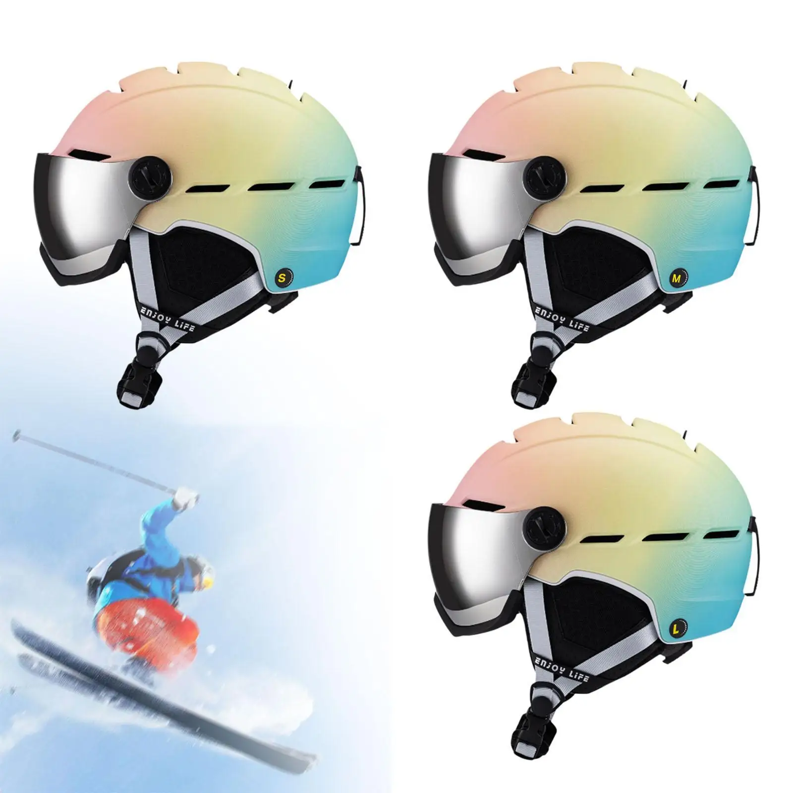 Zestaw kasków narciarskich i gogli Lekki kask snowboardowy do jazdy na rolkach górskich Deskorolka na świeżym powietrzu Sporty zimowe