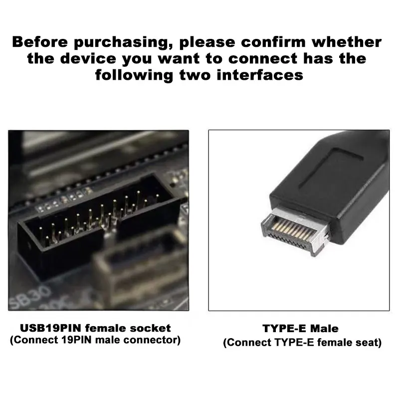 USB 3.0 20Pin/19P رأس داخلي إلى نوع E محول موصل USB 3.1 20 دبوس محول للوحة الأم من النوع C #6