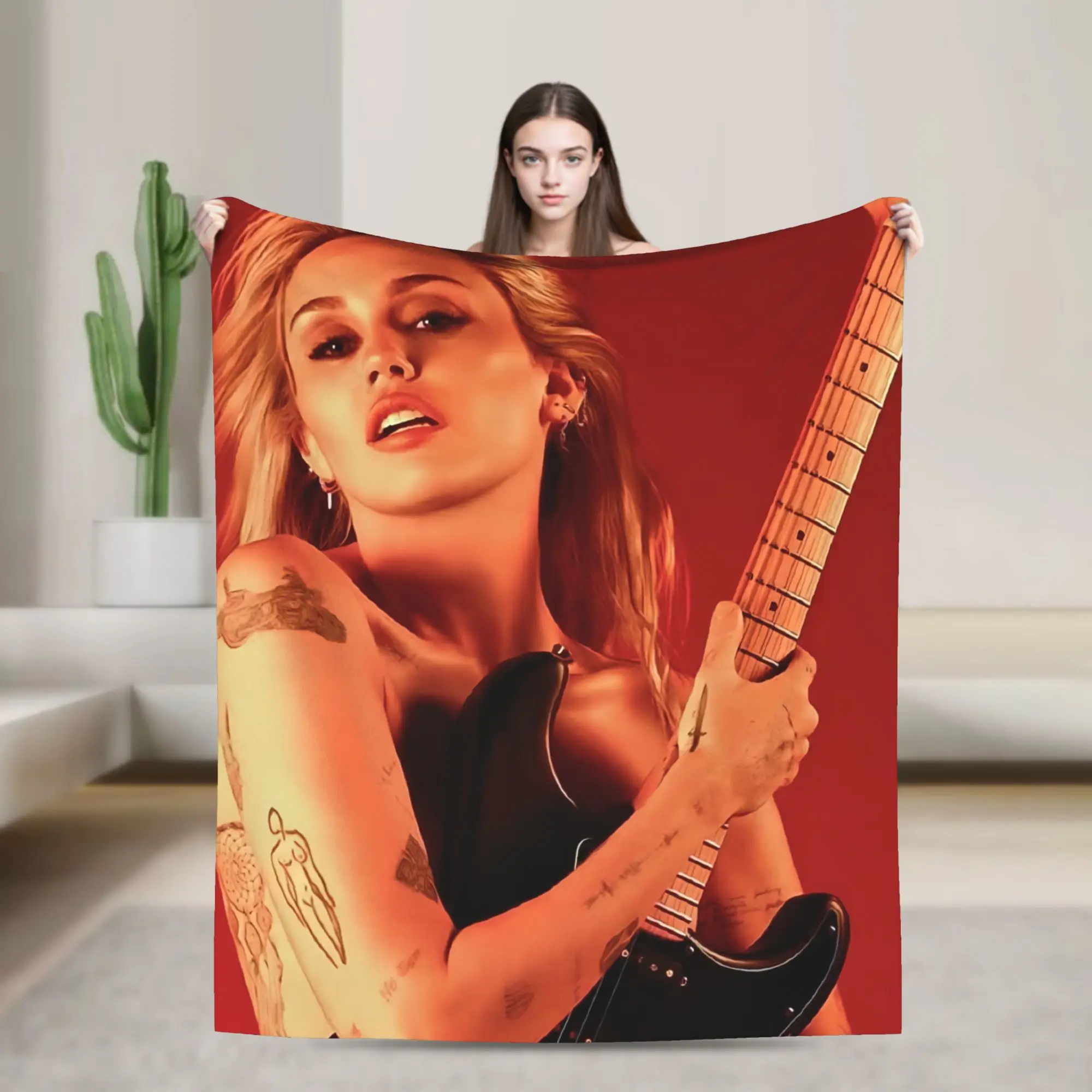 Mileys Cyruse Basse Persuades Album Flannel Throw Blankets  Blanket for Bedding Couch Warm Bed Rug