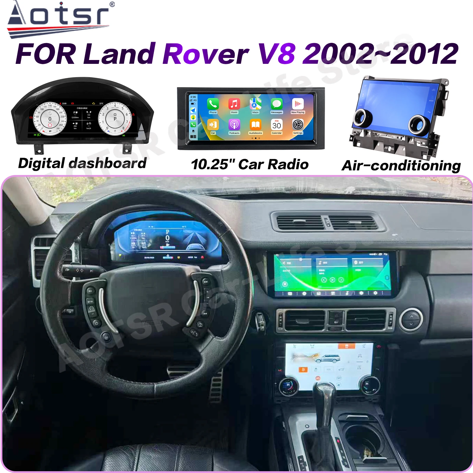 

Цифровая приборная панель с ЖК-дисплеем для Land Rover V8 2002-2012: виртуальный информационный экран, спидометр, автомобильное радио