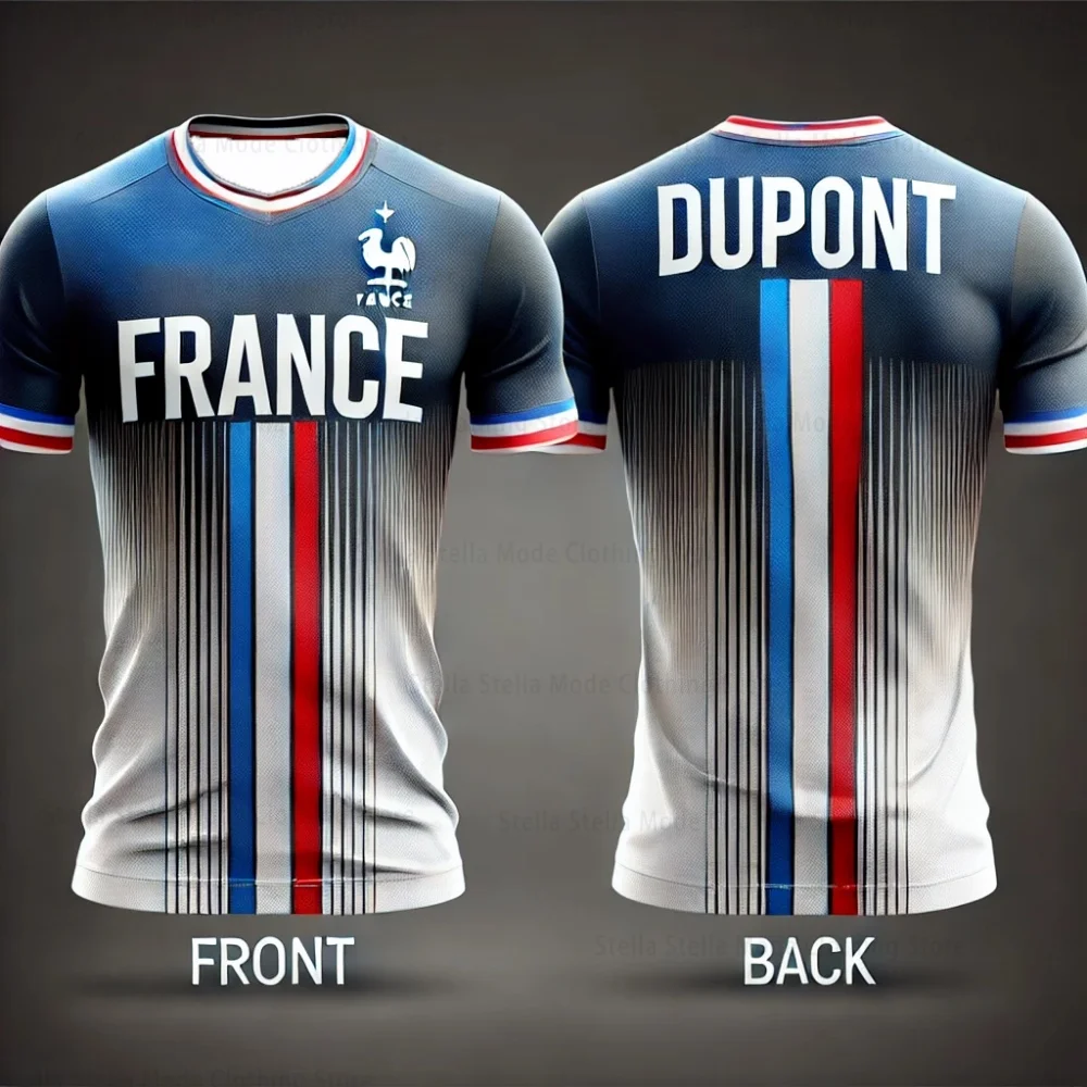 

Men Women Kids 2025 July New France Summer T-Shirts Organic Cotton Baguette Motif Tees For Casual French Style
