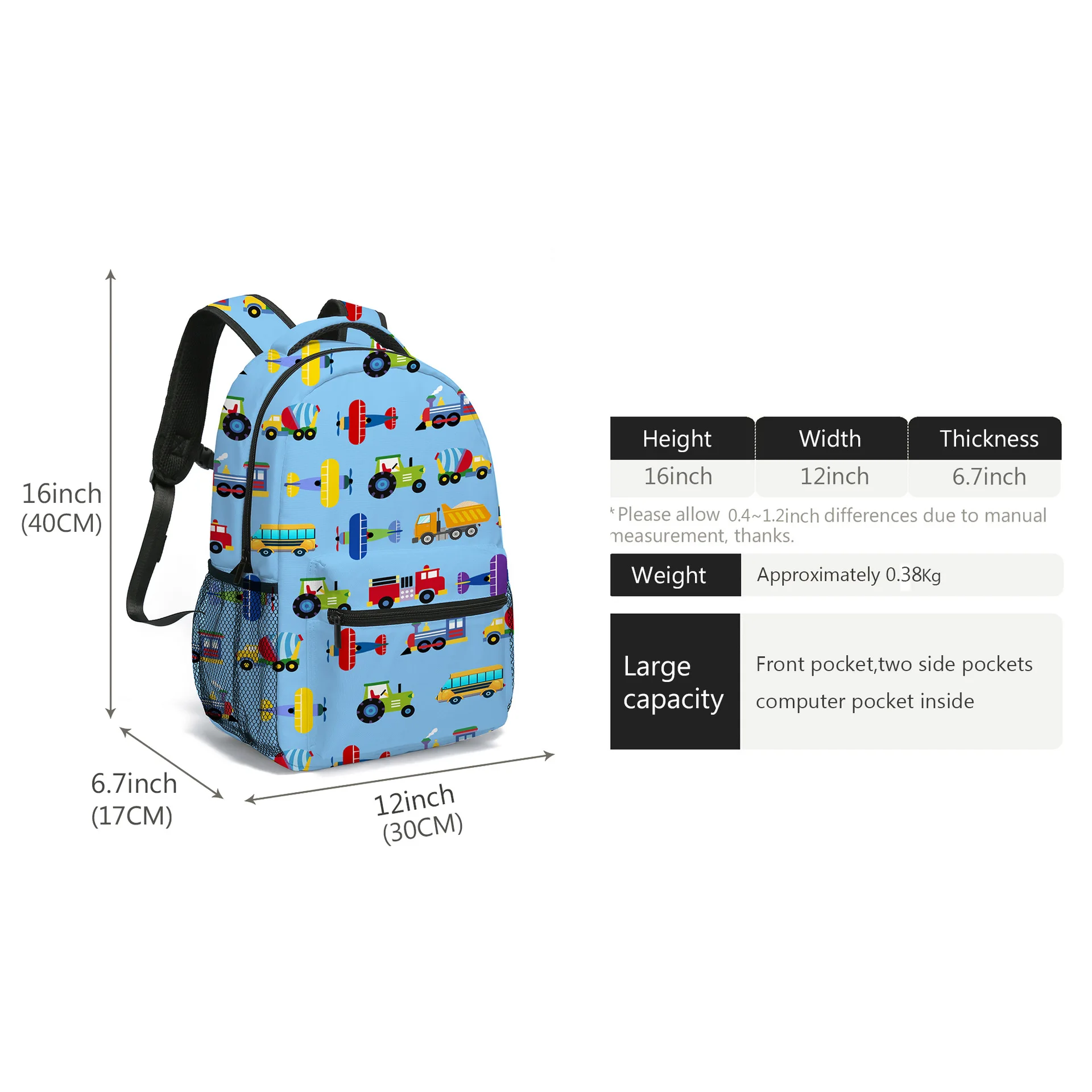 Custom Kids Backpacks for Boys and Girls,Cute Lightweight Bookbag Toddler Preschool Backpack with Insulated Lunch Bag