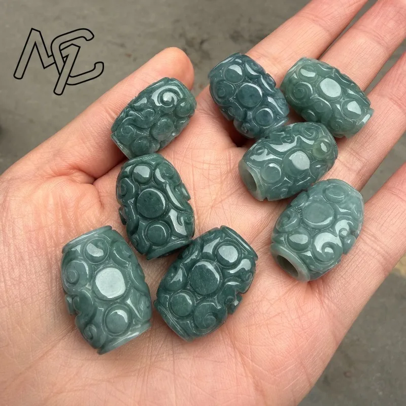 

2 шт. натуральных бусин из мьянманского жадеита цвета голубой воды, аксессуары для рукоделия, серьги, украшения, подвески, амулеты, роскошные подарки для женщин