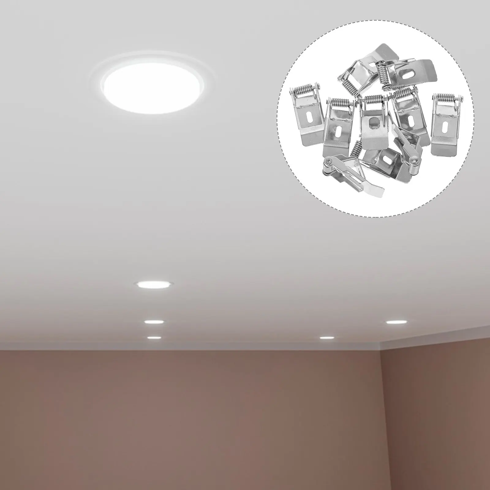 10Pcs Recessed Light Spring Clips Metal Clamp for Secure LED Panel Downlight Accessories Easy Installation