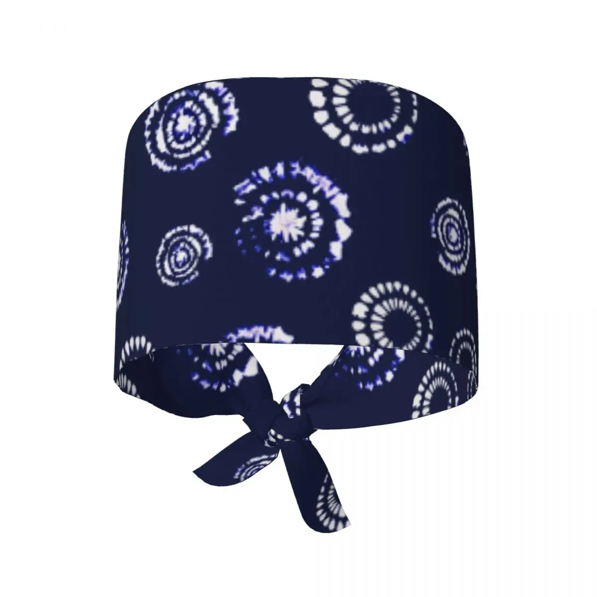 Working Cap For Unisex Women Vector Tie Dye Shibori Pattern Nurse Hats Comfortable Work Scrubs Hat Stylish Tie Back Medical Hat
