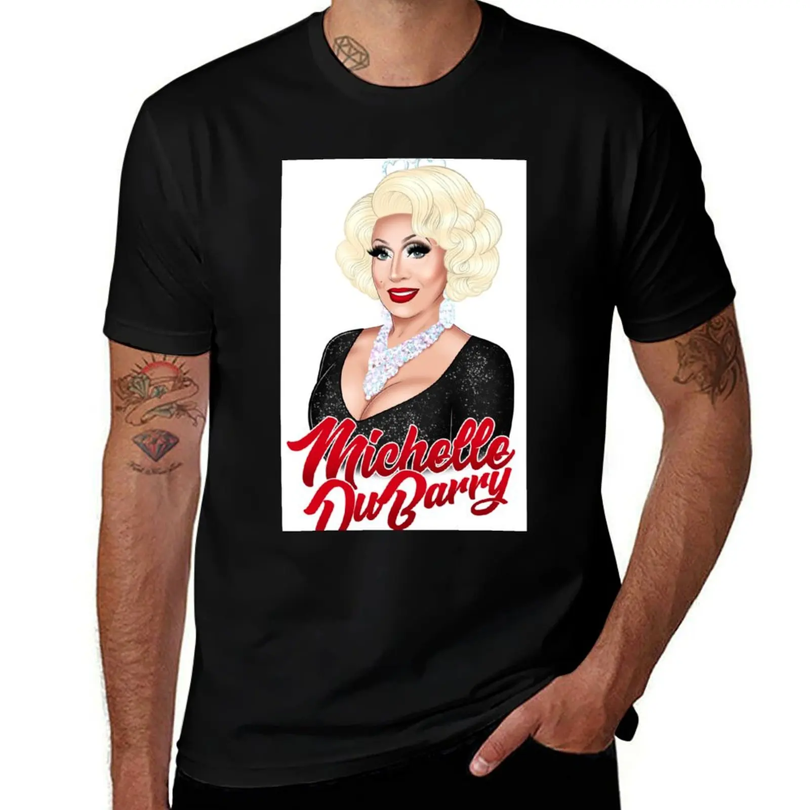 

Michelle DuBarry T-Shirt blacks oversized graphic tee Blouse blue lock men tshirt