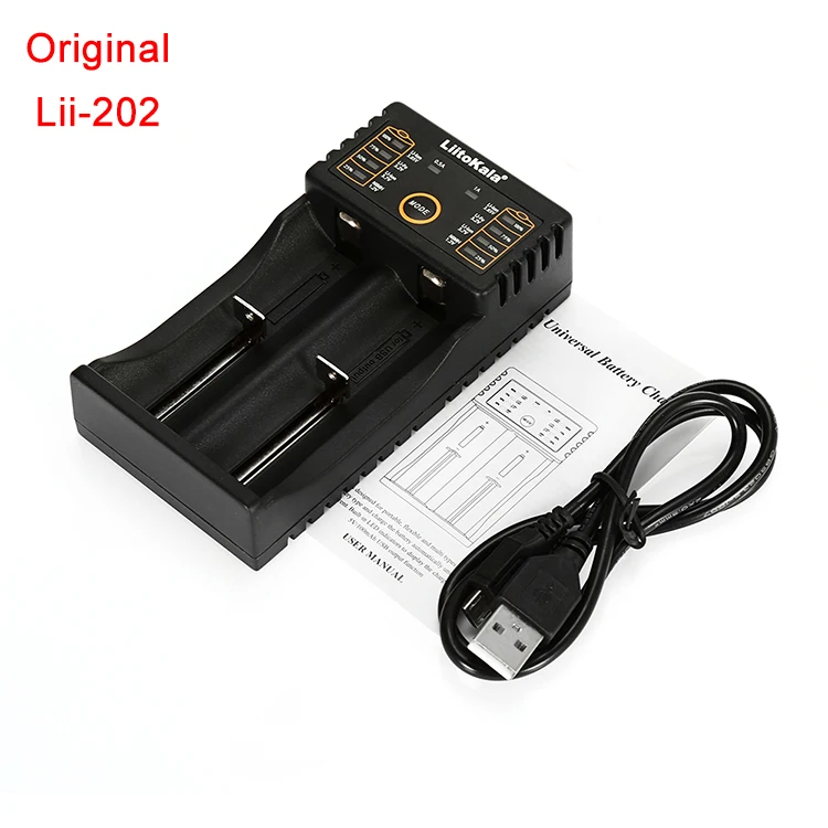 5PCS LiitoKala Lii-202 Lii 202 Caricatore intelligente USB con funzione Power Bank per batteria al litio Ni-MH 18650 26650 18350 14500