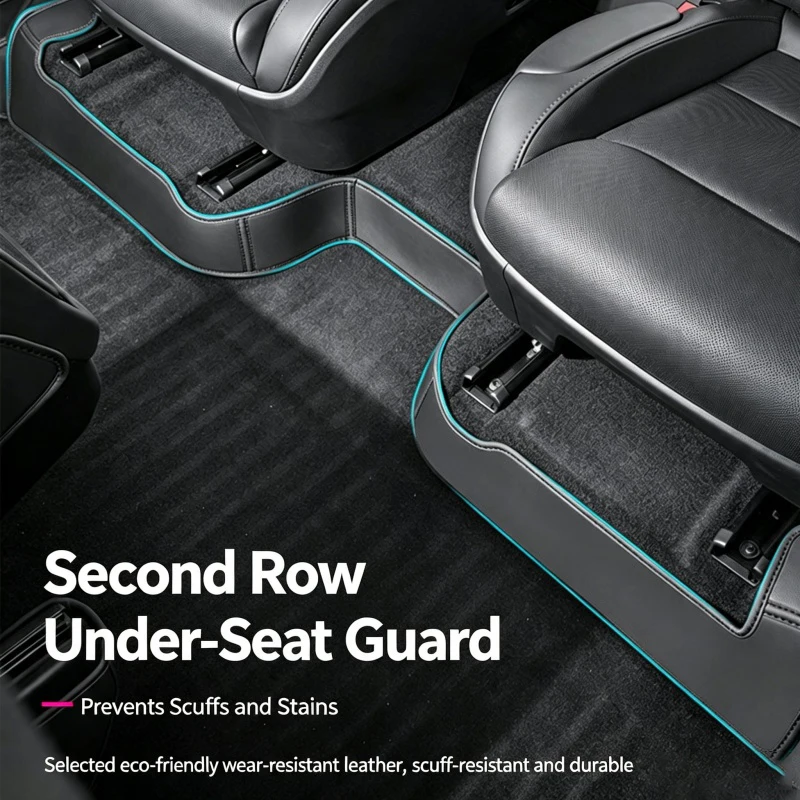 For Tesla Model YL 6-Seater Front Rear Seat Side Anti-Kick Pad Leather Seat Corner Protector Anti-scratch Cover Car Accessories