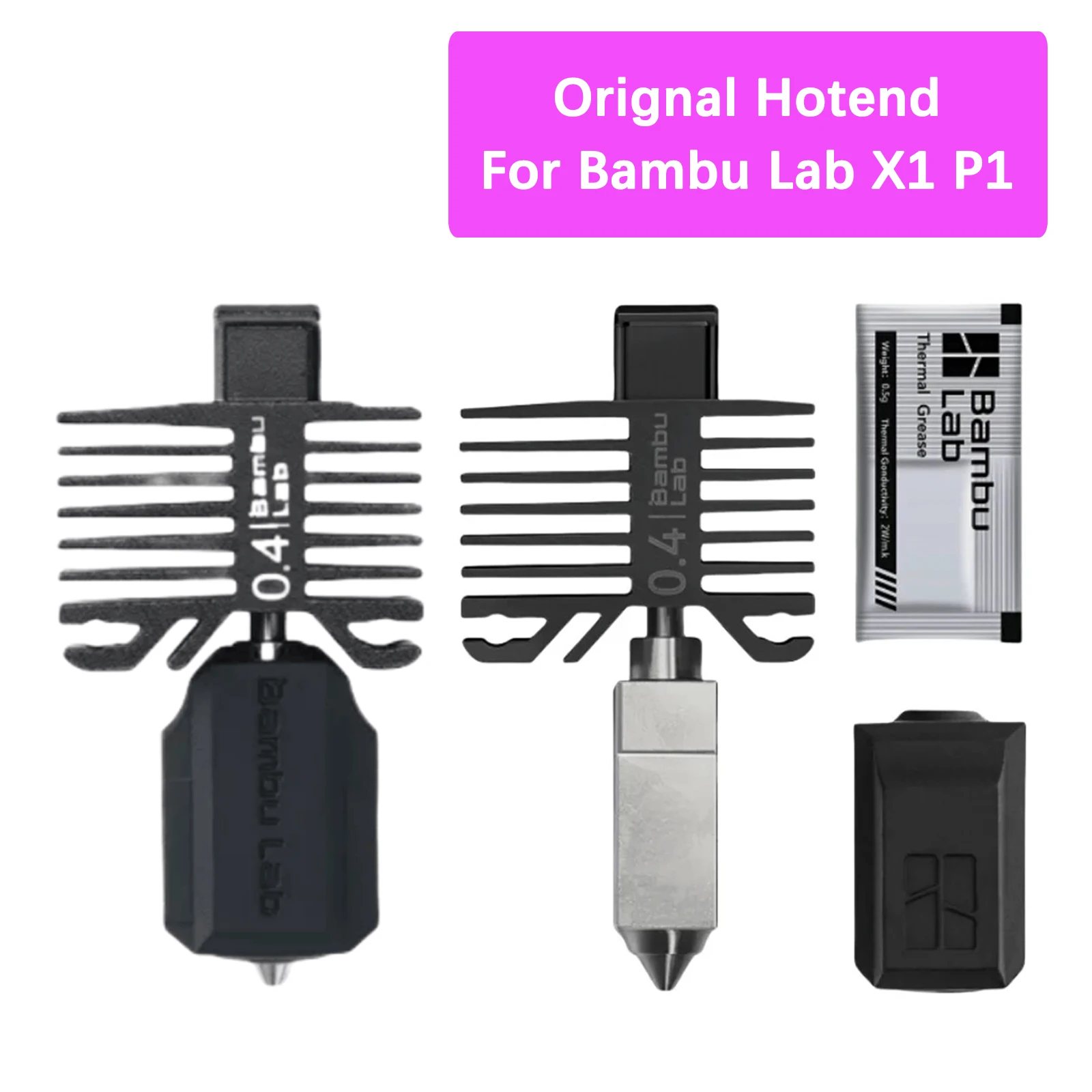 

Original Hot End For Bambu Lab X1 X1C P1P P1S Hardened Steel Nozzle Hotend Kit 0.2 0.4 0.6 0.8mm For X1 P1 Series Print Head