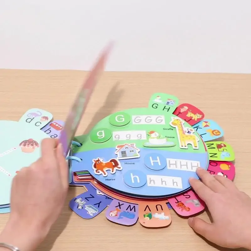 Interactive Activity Book Quiet Book Alphabet Stickers for Kids Brain Development