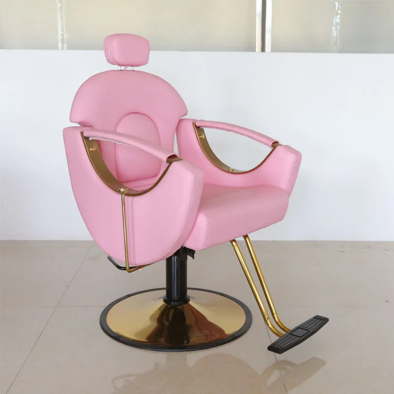Hair Salon Chair Barber Shop Chair Hair Salon Special Light Luxury Lift Down Hair Cutting Chair Perm Dyeing Beauty Stool
