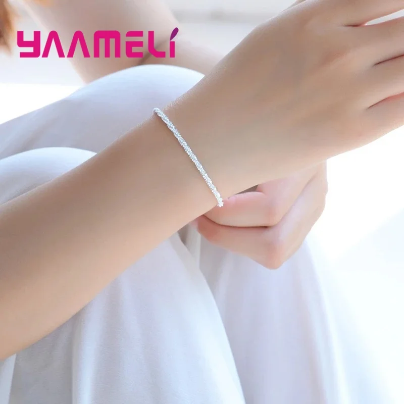 

Original 925 Sterling Silver Hemp Rope Bracelet&Bangles for Women Men Wedding Engagement Party Fashion Jewelry Gifts Accessory