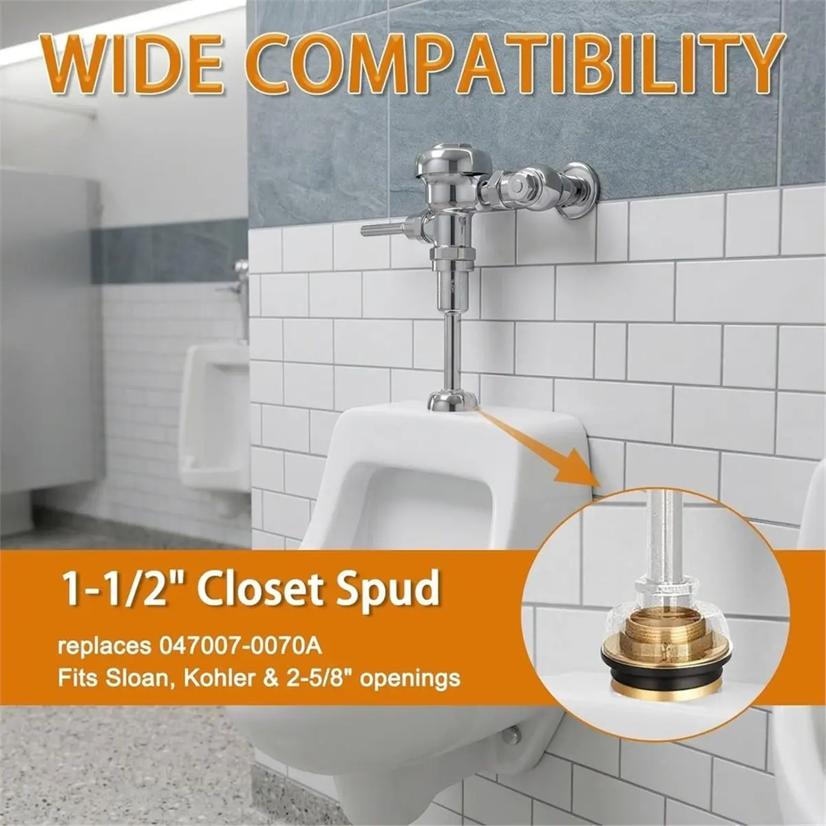 (A02R] Closet Replacement for Flush Valve, Heavy Duty Brass Fitting for Toilets Urinals