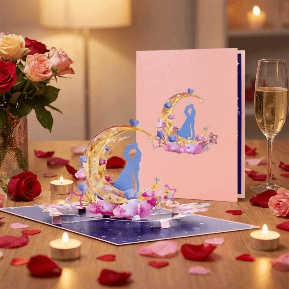

Romantic 3D Heart Tree Greeting Card Paper Sculpture Blessing Pop-Up Valentine's Day Cards Elegant Invitation