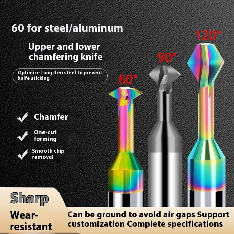 أداة الشطب المصنوعة من الفولاذ التنغستن قاطع الألومنيوم من سبائك الصلب 60 90 درجة 120 قواطع الطحن سكاكين الشطب في مركز التصنيع