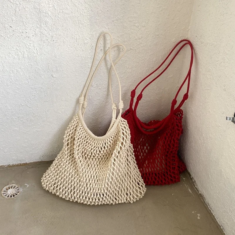 summer-large-capacity-hollow-out-woven-net-shoulder-bag-casual-beach-vacation-style-sand-beach-bag-single-strap-basket-bag