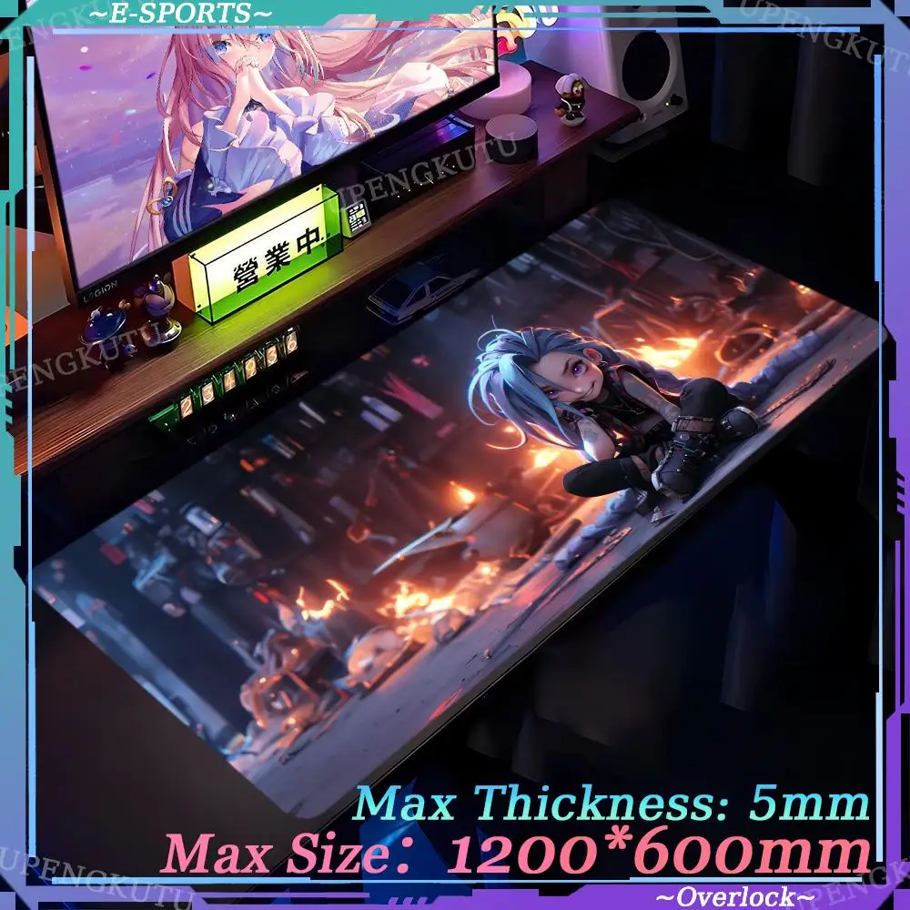 Mouse 1200X600MM Anime Desktop accessories Pink art Pad Game mouse pads L_lol_jinx Oversized Computer gamers Gaming Mouse Pad