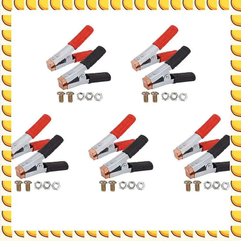 

BAAU 10X Crocodile Clips HEAVY DUTY Copper Battery Test Alligator Clamps