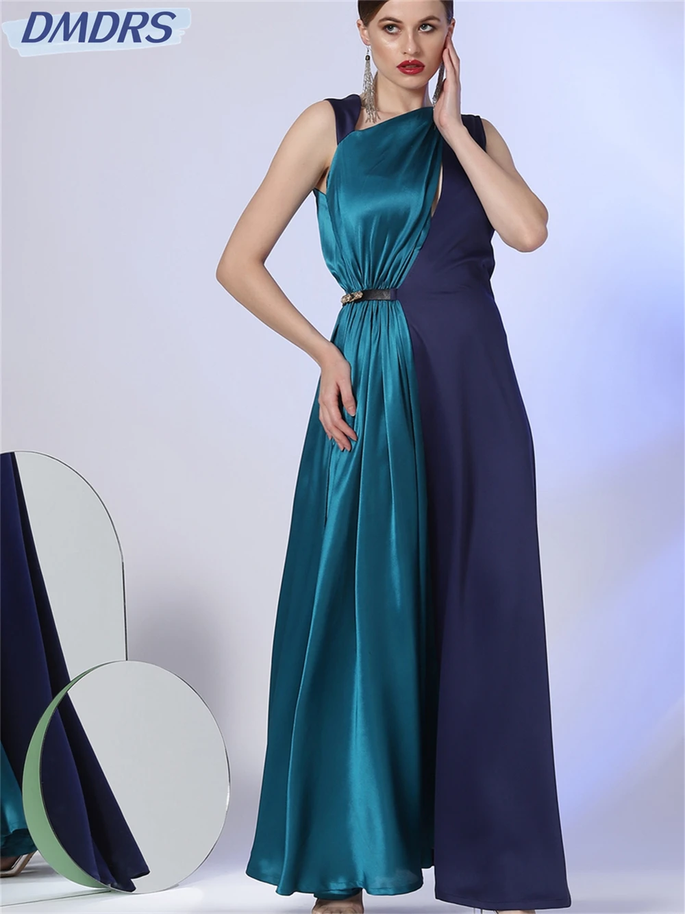 Exquisite Satin A-Line Evening Gown 2024 Classic Sleeveless Dress Simple Strapless Floor-length Gowns Vestidos De Novia