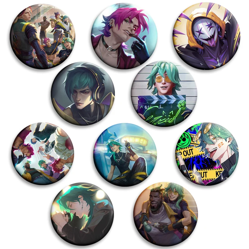 Broches de bande de la ligue des légendes, Kpop Baekhyun Rzreal Aphelios Kayn Sett Yone Ksante LOL, Badge de Champion, broches créatives
