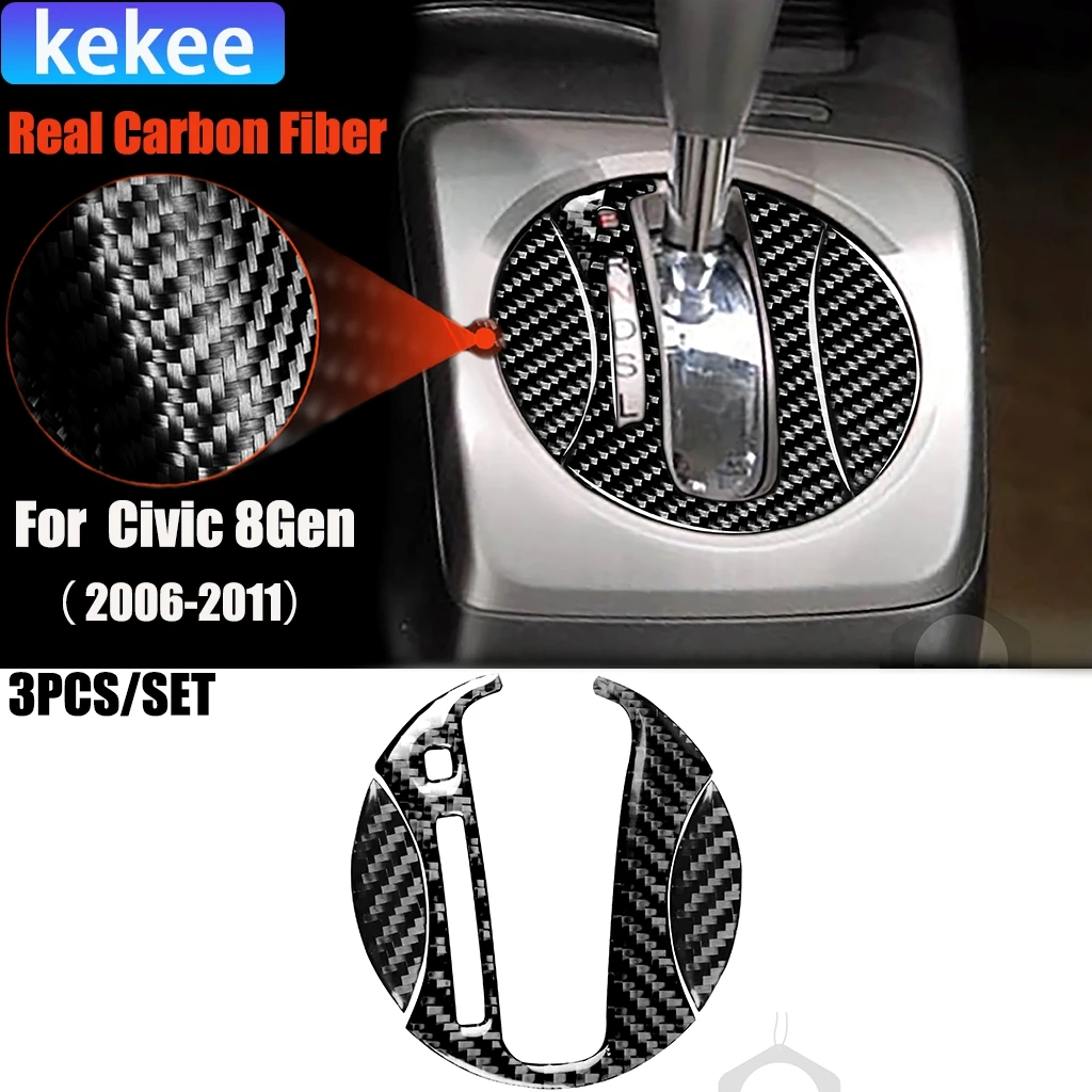 

Carbon Fiber Car Accessories Automatic Gear Indication Interior Trim Cover Sticker For Honda Civic 8th Gen 2006 2007 2008-2011