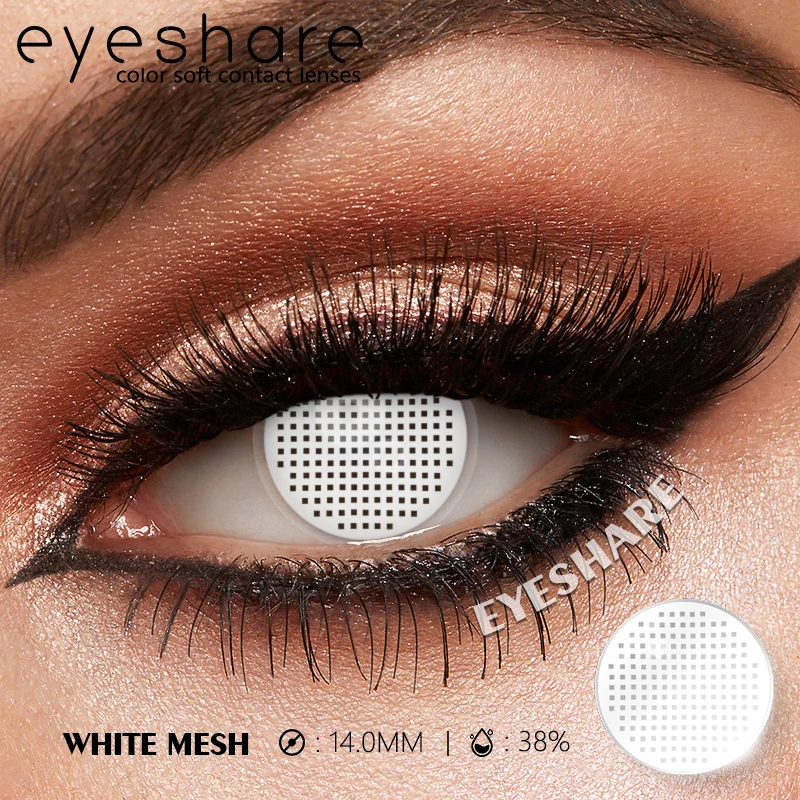 EYESHARE 1 Paar weiße farbige Kontaktlinsen für Cosplay, rote Kontaktlinsen, Anime-schwarze Augenlinsen, Halloween-Schönheits-Make-up-Linsen – Detail 19