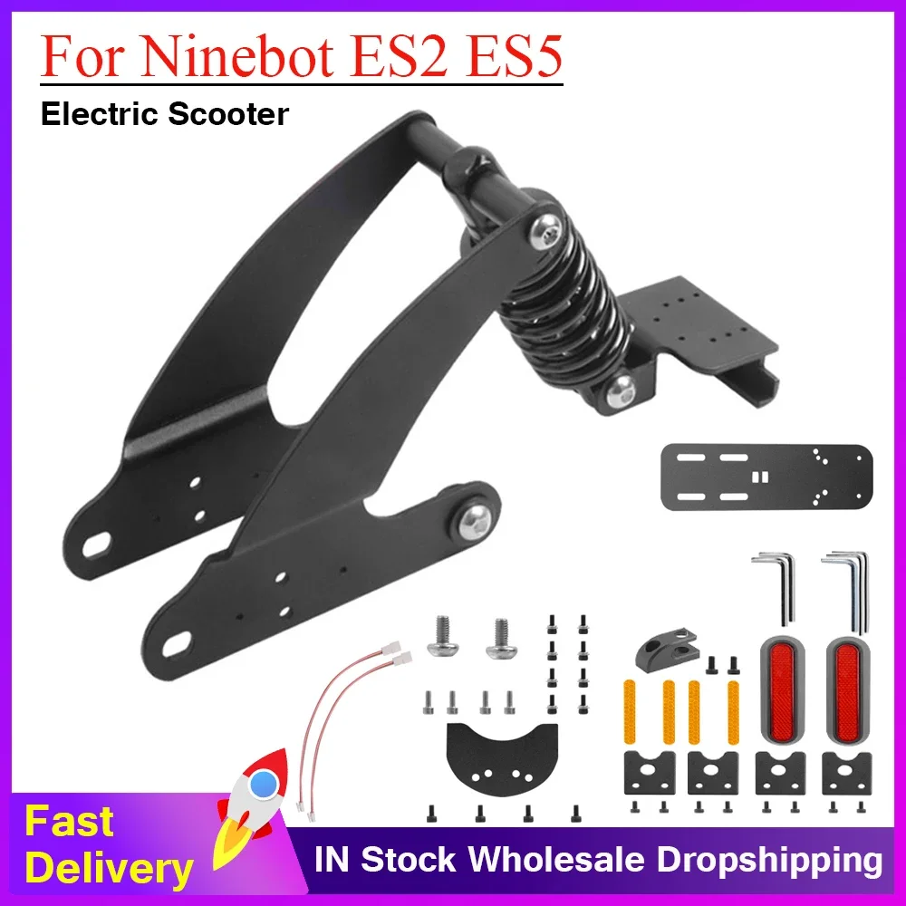 Rear Shock Absorber Rear Suspension Kit with Reflective Shell Front Hook for Segway Ninebot Es2 Es5 Electric Scooter Accessories