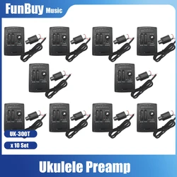10Set Guitar Pickup UK-300T Ukulele Piezo Pickup Preamp 2 Band Equalizer EQ Tuner System with Volume Control
