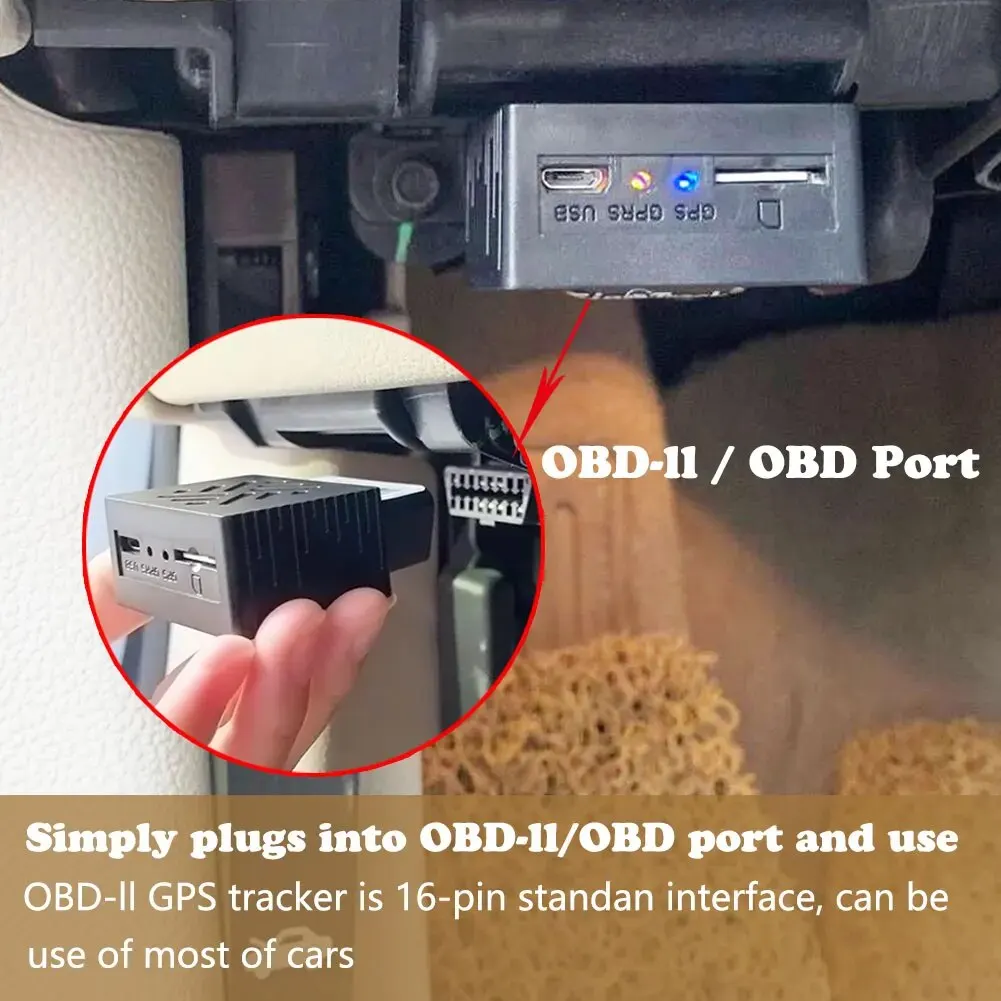 Mini Plug Play OBD GPS Tracker Samochodowe urządzenie śledzące GSM OBDII Interfejs OBD2 16-pinowy Chiny Lokalizator GPS z oprogramowaniem i aplikacją