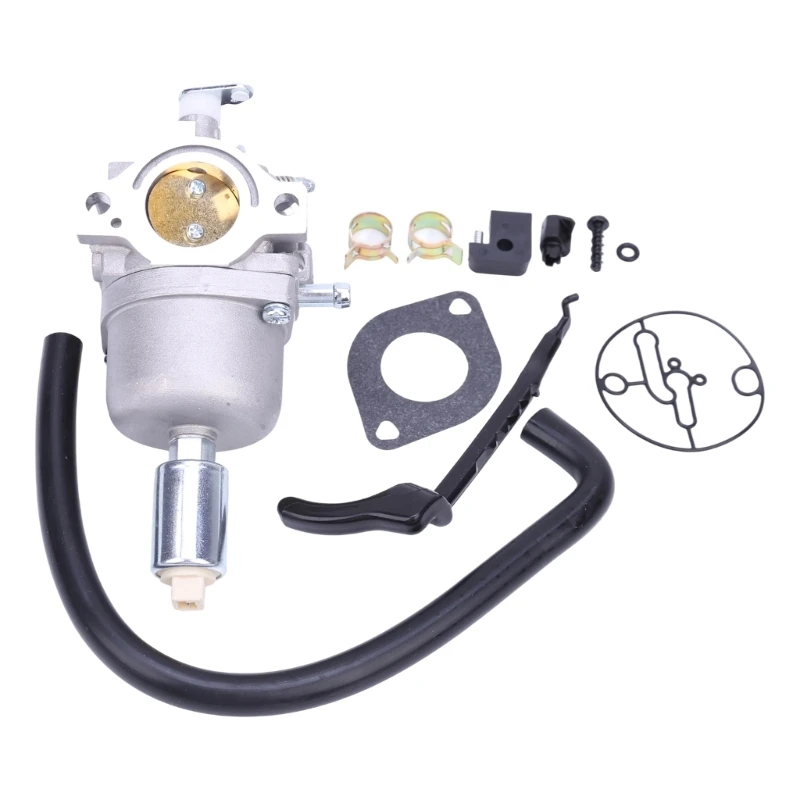 U75F Carburetor Replacement Set for Lawn Mower Engine System Repair with Two-Hole Mounting Flange and Included Hose, Gasket,