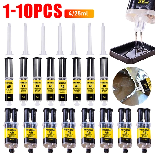 Imagen 1 del producto Pegamento de resina epoxi AB, adhesivo rápido instantáneo impermeable para Metal, herramienta de reparación de vidrio de acero inoxidable, soldadura de pegamento de Metal y madera, 1-10 Uds.