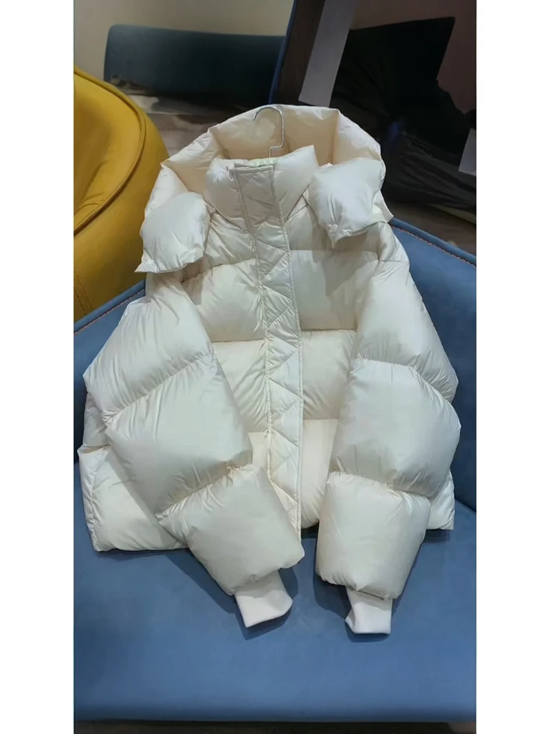 2025 جديد إمرأة قصير أسفل سترة الشتاء سميكة فضفاضة معطف مبطّن صغير الحجم سترة منتفخة #3