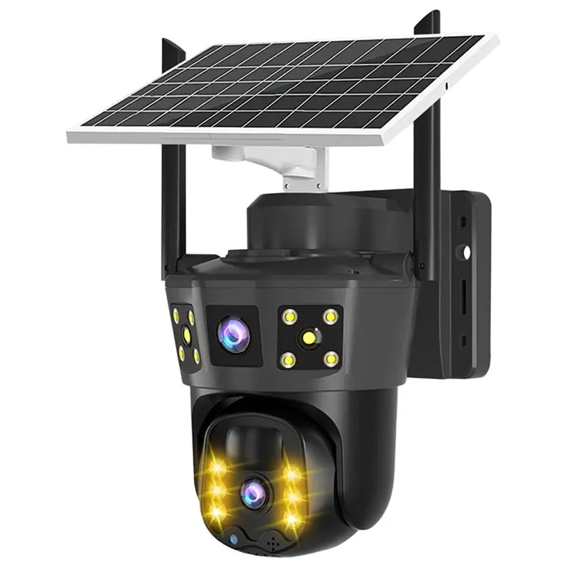 

Камеры ABXF-2K для домашней безопасности, Wi-Fi камера для улицы с солнечной панелью, 360° ° Ночное видение с функцией обнаружения человека