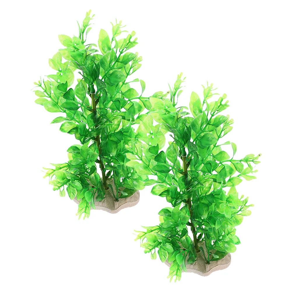 

2Pcs Fake Fish Tank Plants Aquarium Decorations Realistic Water Plant Adornment for Small Aquatic Habitats Fake Fish Tank Plants
