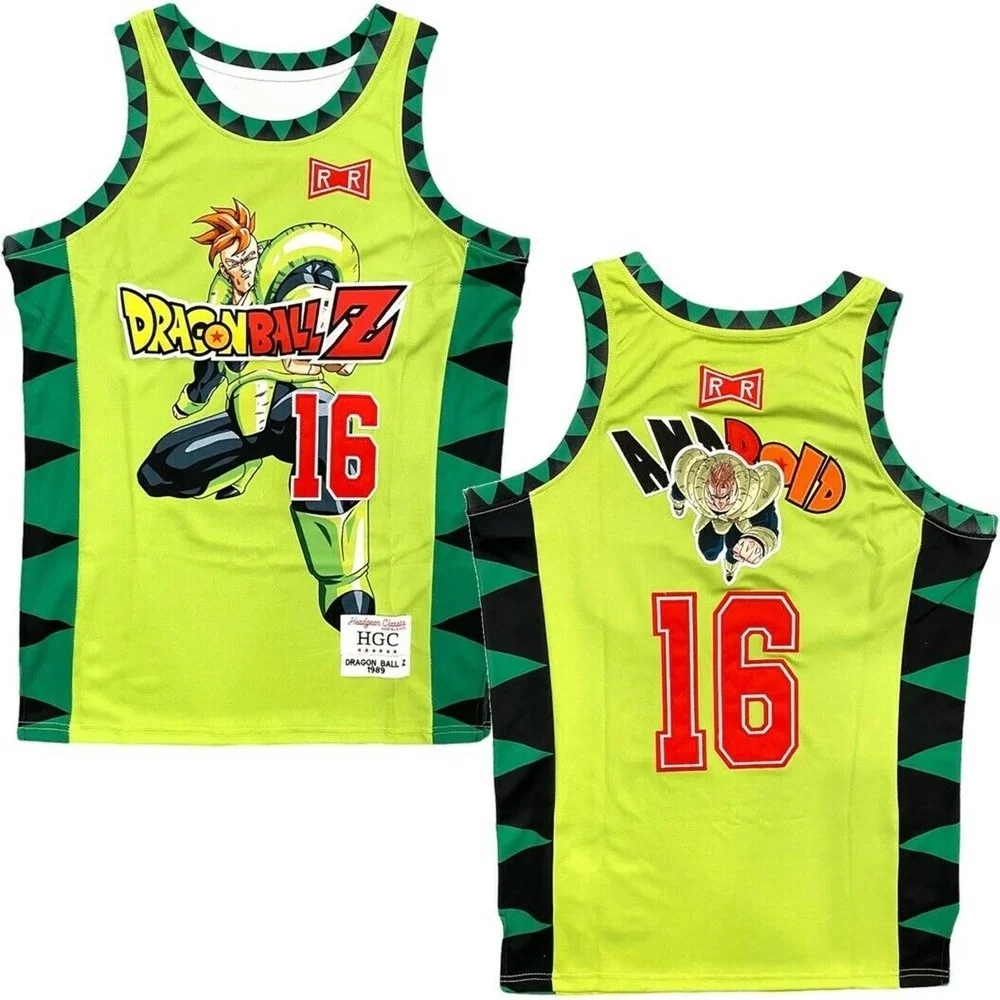 Dragon Ball ANDROID No.16 Printed Basketball Jersey Summer Men Breathable Quick Drying Sleeveless Vest Family Matching Clothing